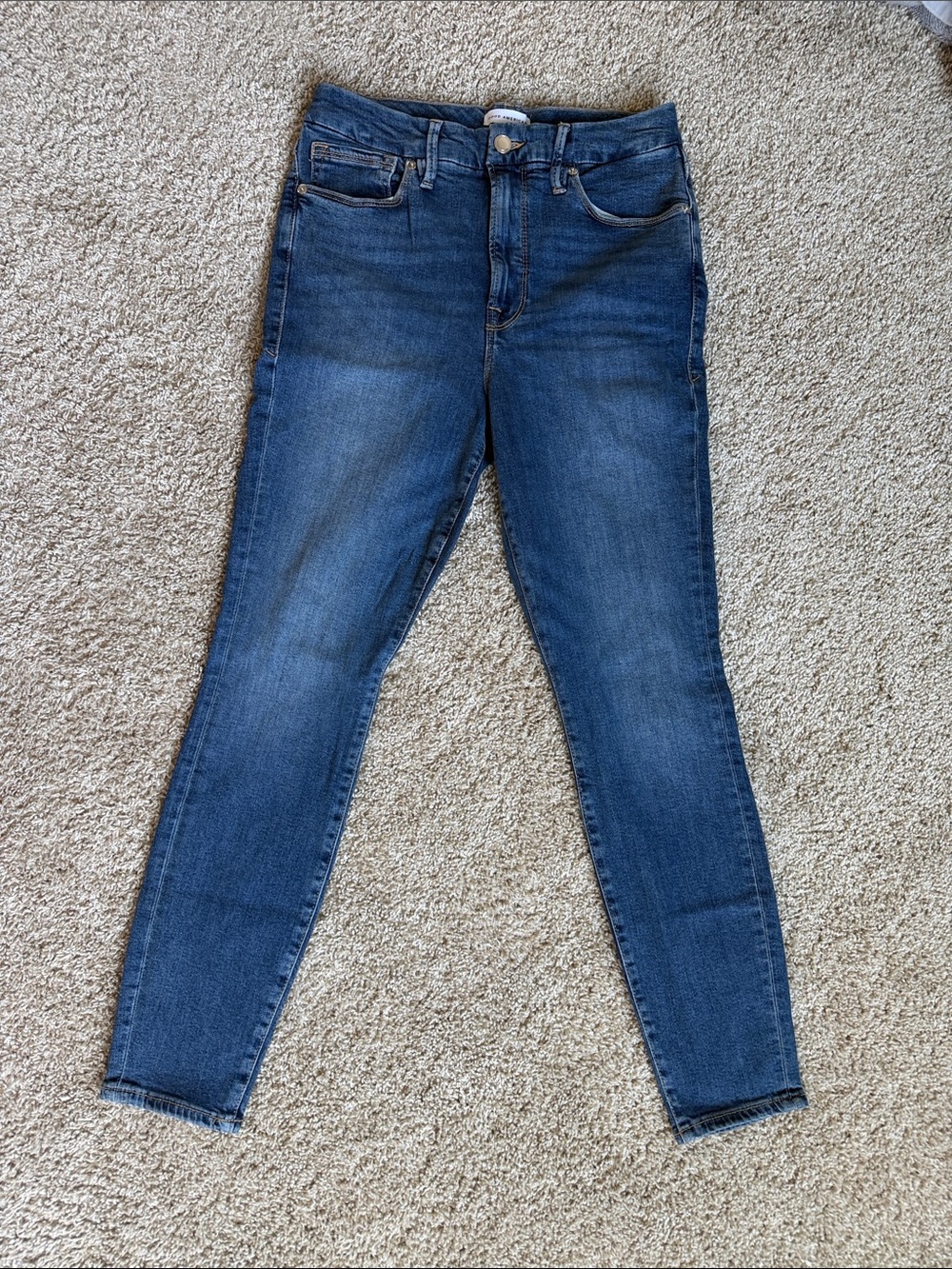 Good American Skinny High-Rise Jeans - Dark Blue